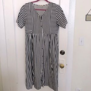 Stripped Midi-Dress